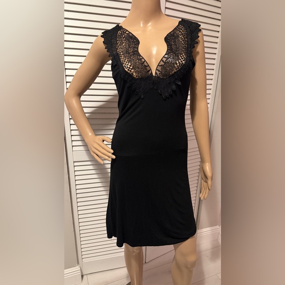 MS Black Lace Trim Slip Dress | NWT | Size L - Picture 1 of 6
